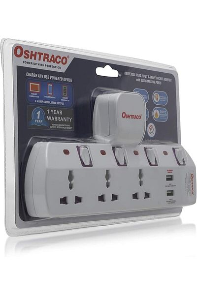 Oshtraco Universal Plug Input T-Shape Socket Adapter