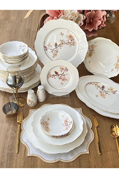 ROSSEV Yemek Takımı Flowers Bird 29 Parça 6 Kişilik