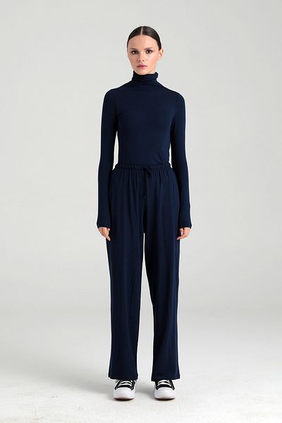 SHEISMONO Pantaloni ultra moi cu șireturi Albastru bleumarin