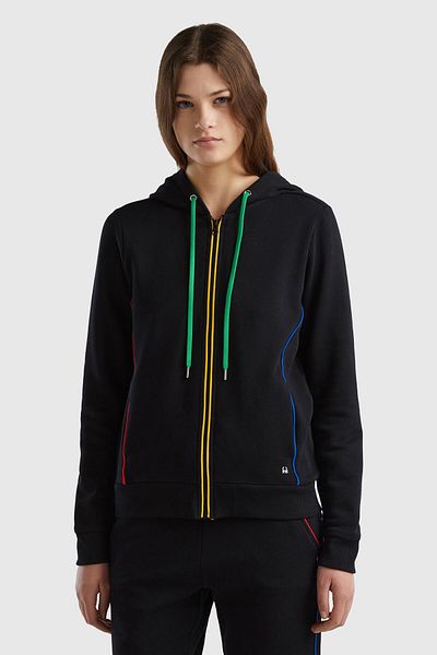 United Colors of Benetton Bn_100% Καπιτσωτό φούτερ με φερμουάρ και πολύχρωμο παπούτσι