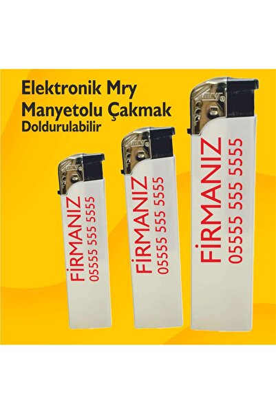 YılmazAjans Manyetolu Çakmak - Doldurulabilir - 100 Adet Çift Yön Baskı
