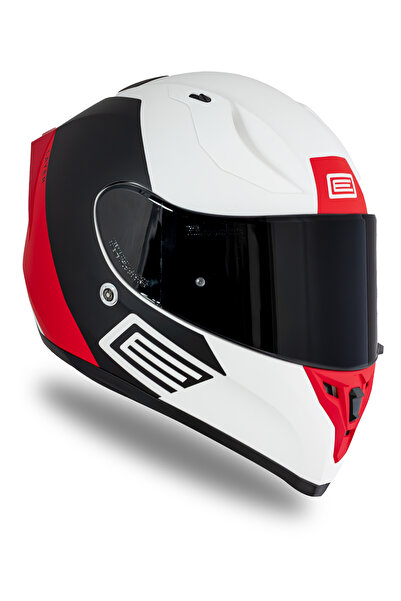 Origine Strada Layer MatSiyah-Kırmızı-Beyaz Kask ( Güneş Vizörlü )