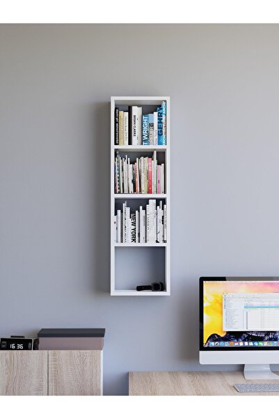 Detamob Raflı Dekoratif Kitaplık, Geniş Kitaplık, Ofis Kitaplığı, Duvar Rafı ...