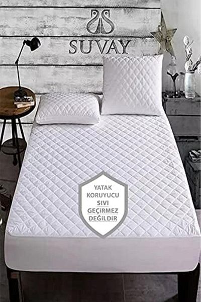 STOREMAX Ezg Quilted Fitted Mattress Protector - Single and Double Cotton Mattresses, 9 Different