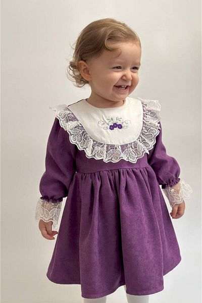 KETBaby Flower Pattern Lace Collar Dress 2-5 Years