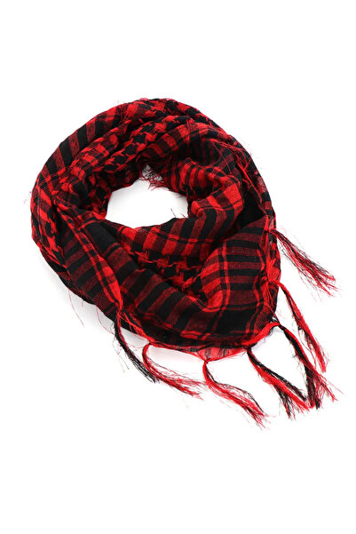Choice Red Unisex Lightweight Plaid Fringed Arabian Desert Scarf Soft Tactica...