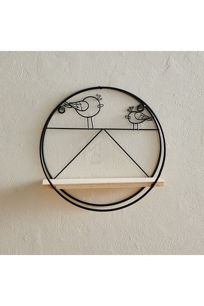 Home Box Wadee Metal and Wooden Wall Hanging Shelf 22x9x22.5 cm