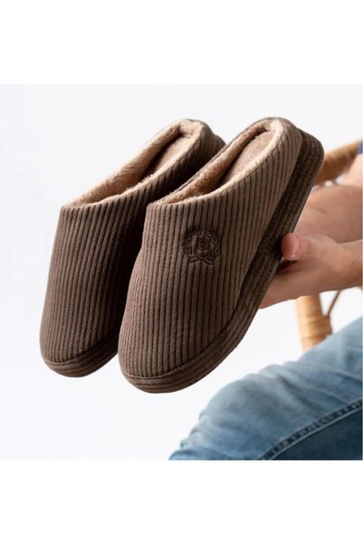 WOSSE FİTİLLİ KADİFE PELUŞ ERKEK KIŞLIK EKSTRA YUMUŞAK TABAN ERKEK EV TERLİĞİ