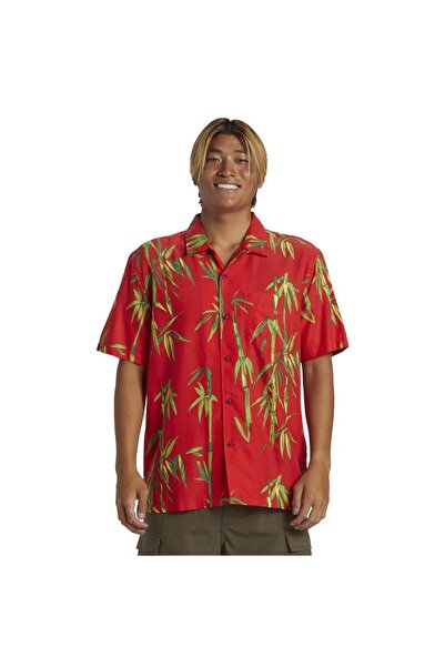 Quiksilver Ανδρικό κόκκινο πουκάμισο - Bamboo Dna İsland Ss