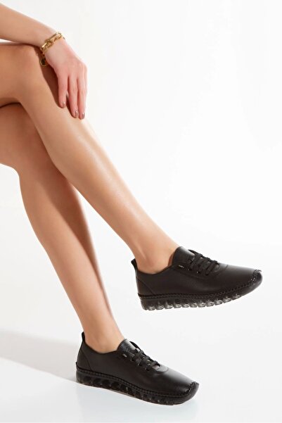 AYMODA AYAKKABI 1701 Vefazen Genuine Leather Soft Anatomic Transparent Sole W...