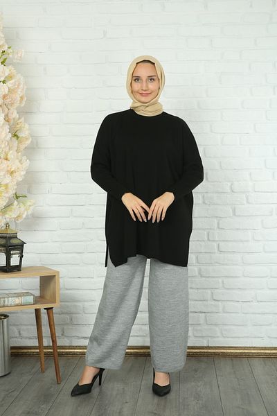 NİSUM MODA Knitting Tunic with Side Slip