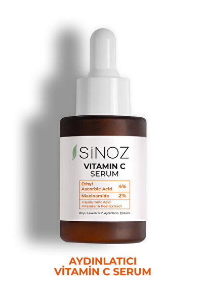 SİNOZ Ton Eşitleyici Aydınlatıcı Vitamin C %4 Niacinamide %2 Yüz Serumu 30 ml Tüm Ciltler Için