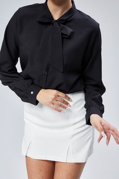 EMMAS CLOTHİNG Cămașă de damă din satin cu detaliu fundă