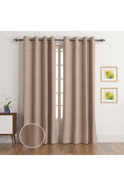 Home Box Dove 2-Piece Velvet Extra Long Dimout Curtain Set 135x300 cm