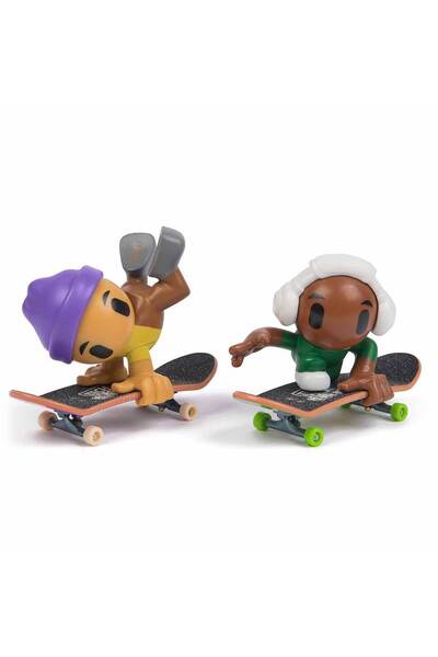 Genel Markalar SK8 Crew Figürlü Parmak Kaykayı 2’li Paket S1 - Mor Şapkalı Ve...