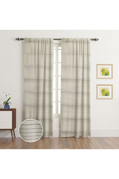 Home Box Cardiff 2-Piece Lined Curtain Pair with Back Tab and Rod Pocket 140x300 cm