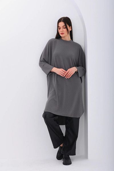 NİSUM MODA Bat Love Ribbed Tunic