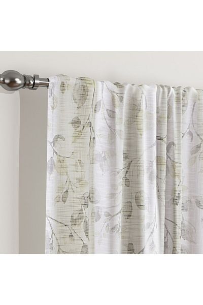 Home Box Clive 2-Piece Printed Sheer Rod Pocket Curtain Set 140x240 cm