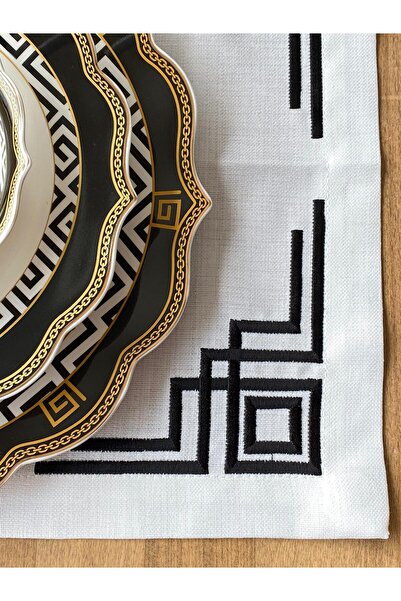 ROSSEV Placemat Black Double Square Set of 6