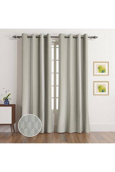 Home Box Artisan Hexa 2-Piece Jacquard Extra Long Curtain Set 135x300 cm