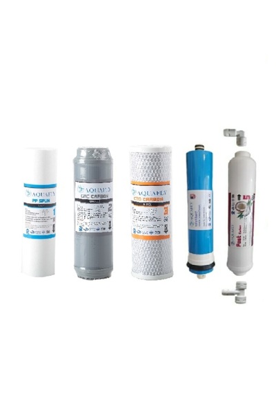 Filtre Dünyası Aquafly Su Arıtma Filtresi Çift Karbonlu 5li Set Arıtıcı Filtr...