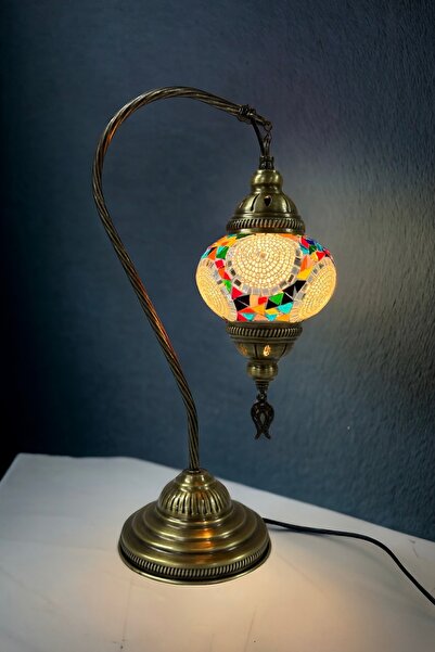 YILDIZ Masaüstü Dekoratif El Yapımı Olta Mozaik Lamba - Multicolor