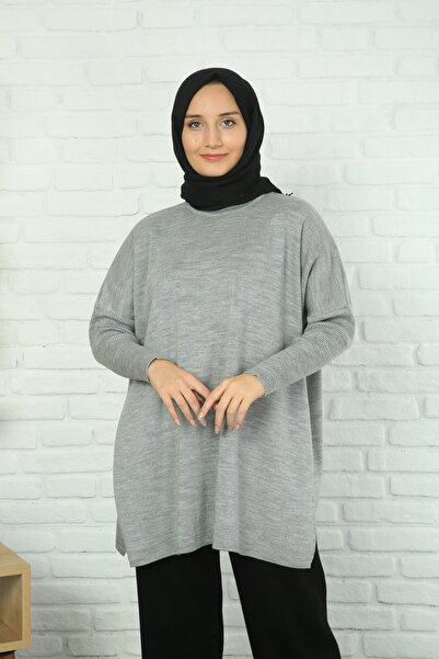NİSUM MODA Knitting Tunic with Side Slip