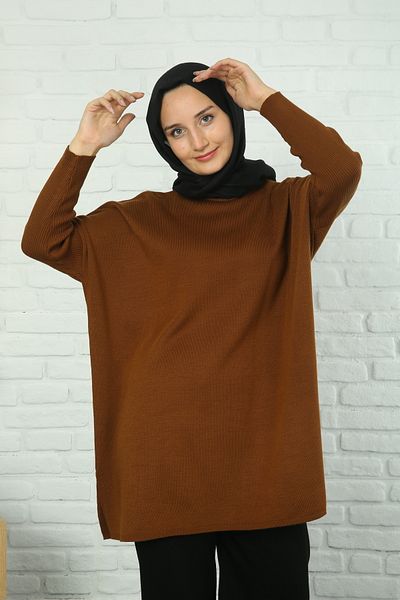 NİSUM MODA Knitting Tunic with Side Slip