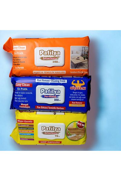 Pafilya 3 Piece Cleaning Towel Set - Furniture, Rust Remover, Mopping Towel