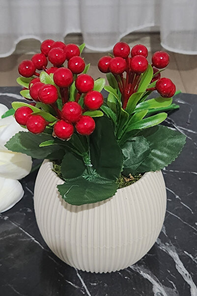 ALSHOP Mother's Day Artificial Kokina Fruit Tree in Beige Pot