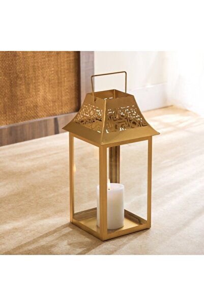 Home Box فانوس زجاجي سكاي لاين ميراج مع إطار معدني 15×15×35 سم