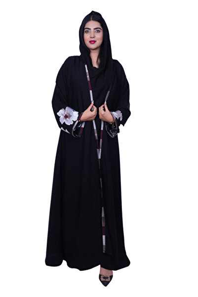 FASHIONLINE عباية مزينة بنقشات الأزهار الأنيقة