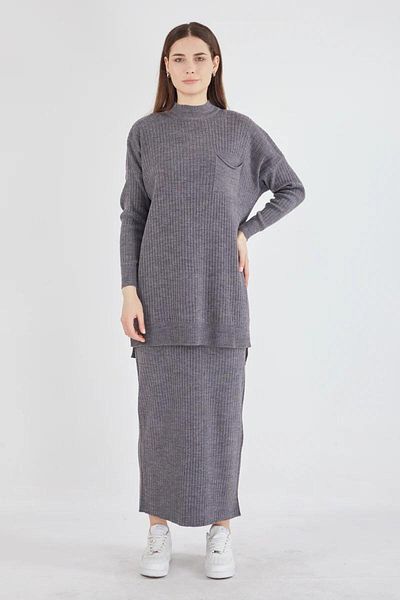 NİSUM MODA Pocket Detail Selvim Kit Skirt Suit