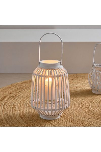 Home Box Willa Willow Lantern with Glass Votive 12.5x12.5x50 cm