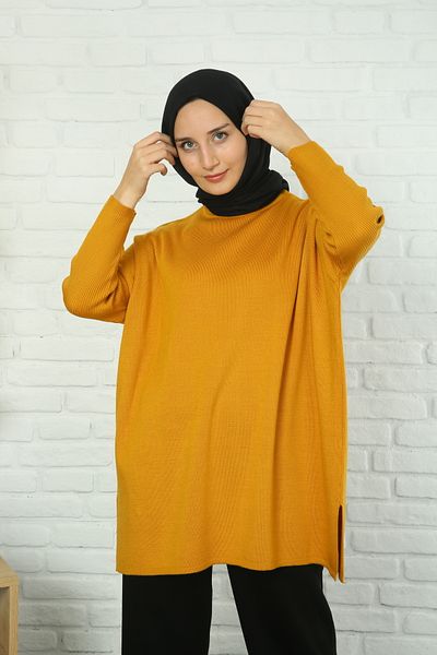 NİSUM MODA Knitting Tunic with Side Slip