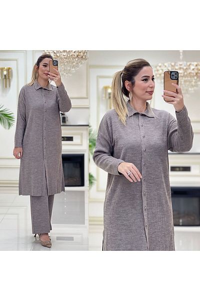 NİSUM MODA Long Shirt Kit Suit