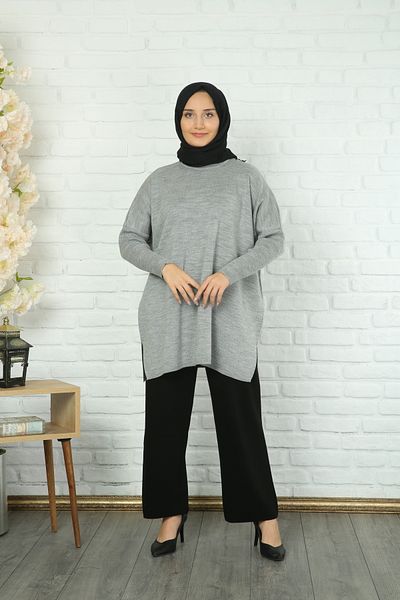 NİSUM MODA Knitting Tunic with Side Slip