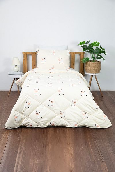 FAVORA Dolly Bead Wool Content Washable Quilt and Pillow Set - Cream