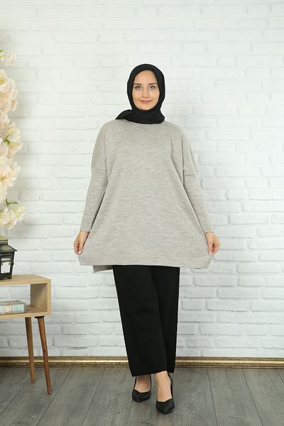 NİSUM MODA Knitting Tunic with Side Slip