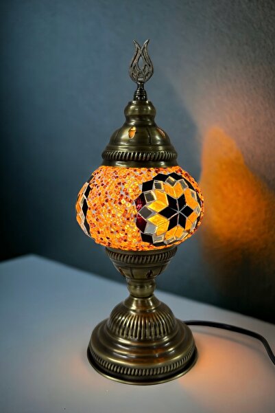 YILDIZ Masaüstü Dekoratif El Yapımı Mozaik Lamba - Gold