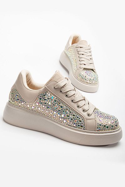Hayalimdeki Ayakkabı Romee Women's Beige Skin Stone Sports Shoes