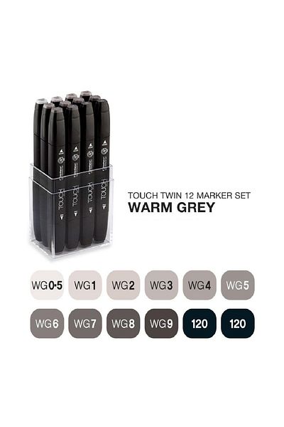 Ponart Touch Twin Warm Grays 12-Piece Marker Set1101201