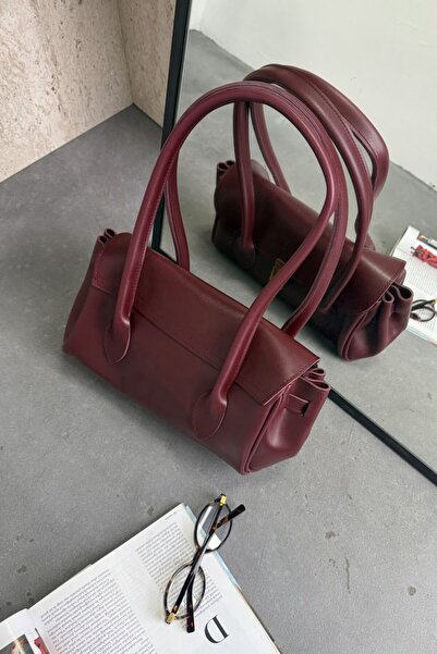 LEONAS Women's Jessica Burgundy Hand and Shoulder Bag