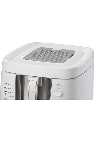 ALSAIF Electric Deep Fryer, Housing Is Plastic And Stainless Steel Fixed Oil Tank, 1500w, White