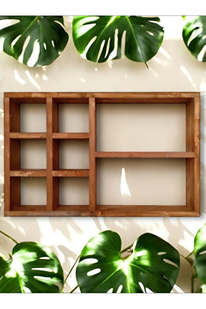 narım Ahşap Terek Bardaklık Duvar Rafı