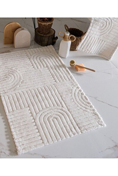 İyi Geceler İstanbul Μπεζ 100% Iskemik Babil Σετ Χαλάκι Μπάνιου 2 Τεμαχίων 40...