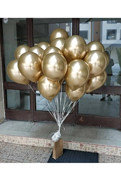 Genel Markalar Krom Parlak Balon Gold Altın Renk 30 Adet Aynalı Balon 30 Cm