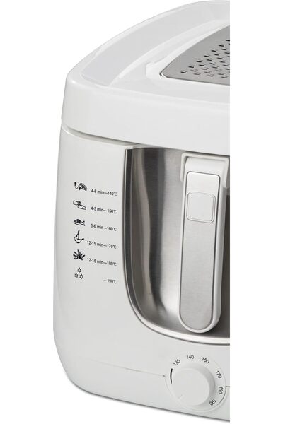 ALSAIF Electric Deep Fryer, Housing Is Plastic And Stainless Steel Fixed Oil Tank, 1500w, White