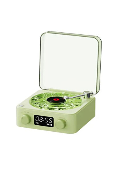 RUGGED Mini Nostalji Plak Görünüm Dekor Waves Bluetooth Işıklı Müzik Çalar Sa...