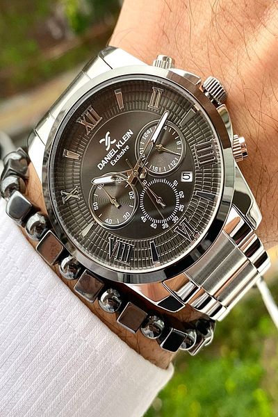 Daniel Klein New Season Stainless Steel Band Men Wristwatch 3 Atm Waterproof +wristband